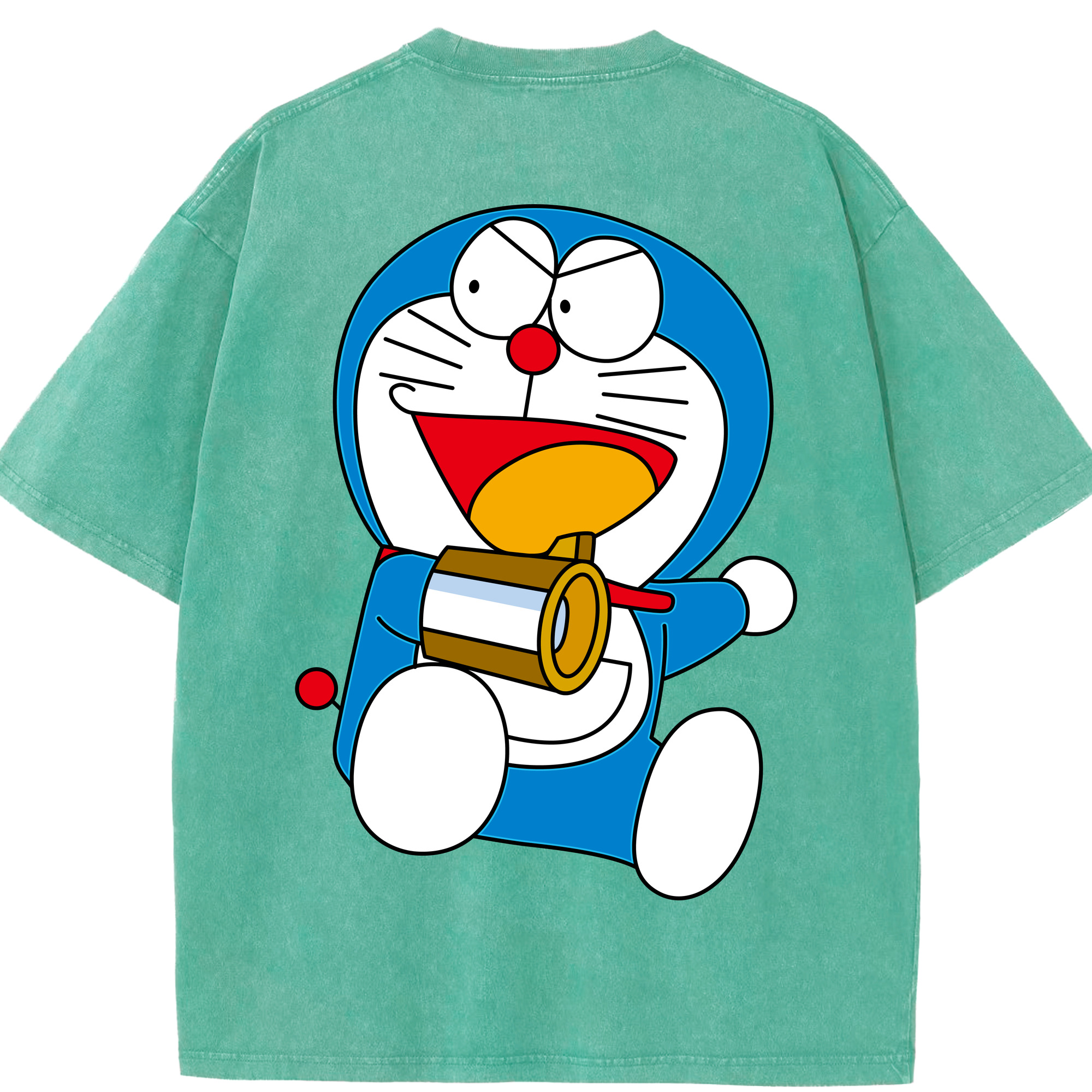 （画像用） ドラえもん Doraemon 綿100% ヴィンテージ風 半袖Tシャツ（背面プリント）